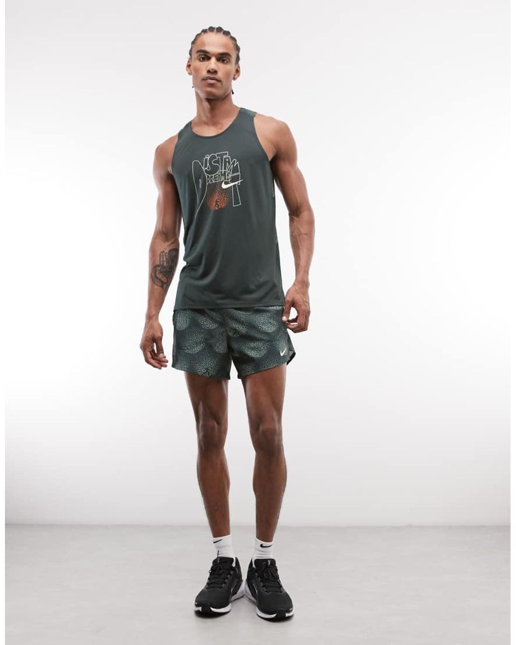 Nike Black Stride Dri-fit Dream Print Vest for men