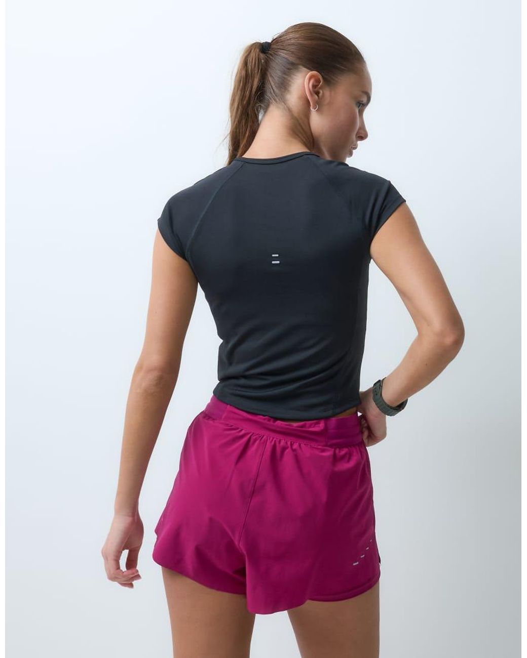 Nike Black Tempo Swoosh Dri-fit Short Sleeve Top