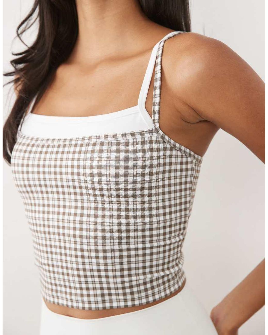 Abercrombie & Fitch White Ypb Double Layer Scoop Neck Tank Top