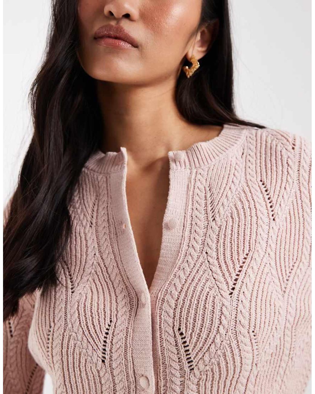 New Look Pink Stitchy Cardigan