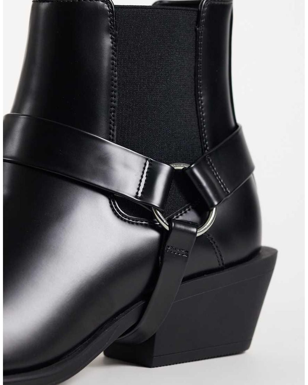 ASOS Black Chelsea Boots With Cuban Heel And Removable Strap for men