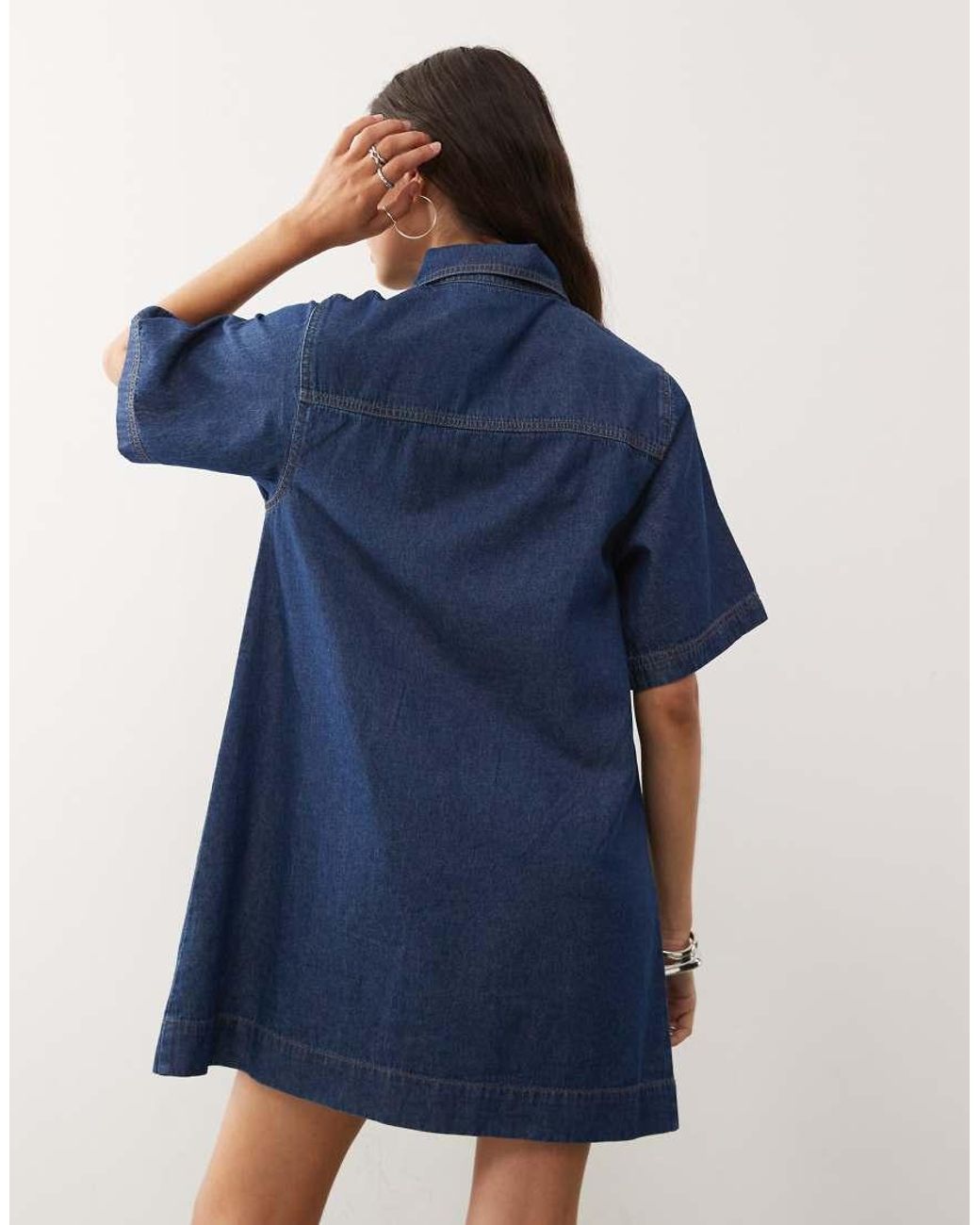 Reclaimed Vintage Blue Denim Shirt Mini Dress