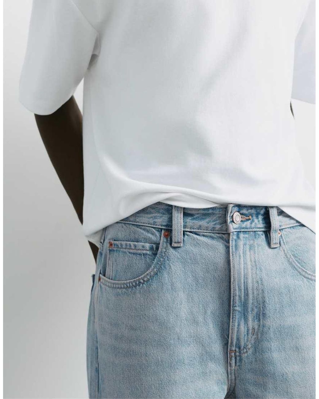 Pull&Bear Blue baggy Jeans for men