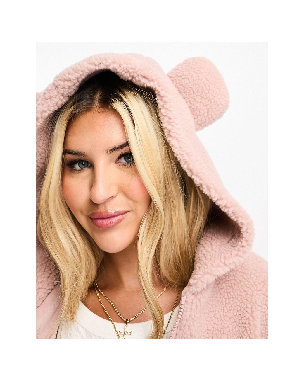 Light pink teddy bear jacket cheap