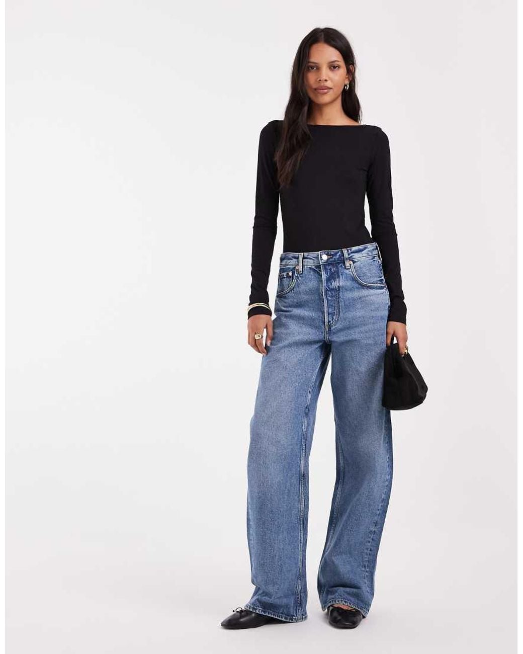 Lee Jeans Blue Long Sve Bodysuit