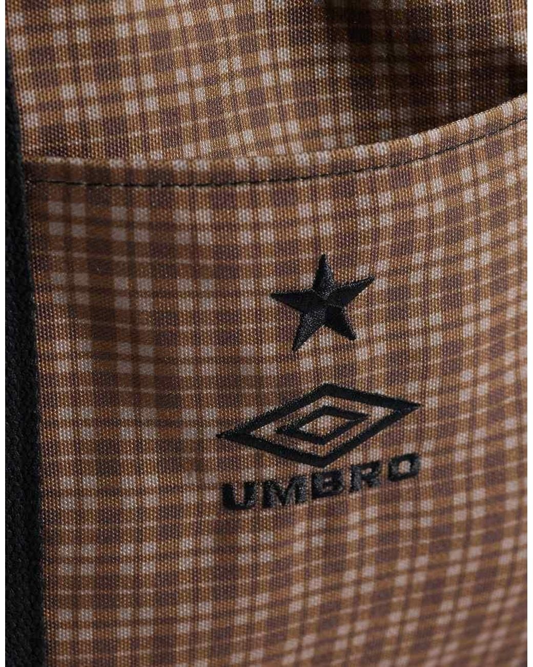 Umbro Brown Checked Canvas Tote Bag for men