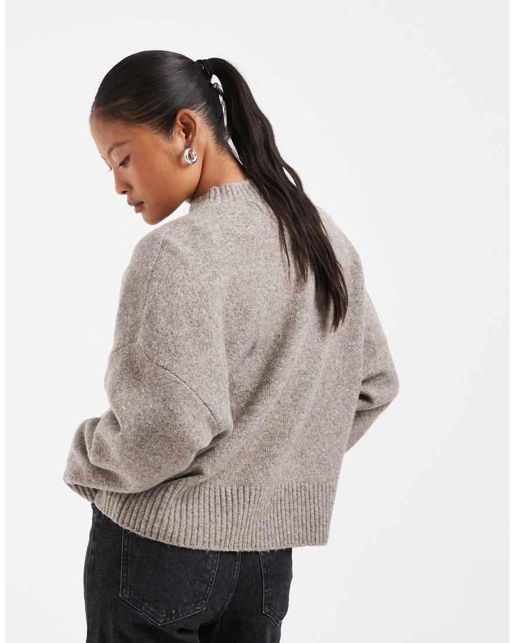 Vero Moda Gray Soft O-neck Oversized Jumper