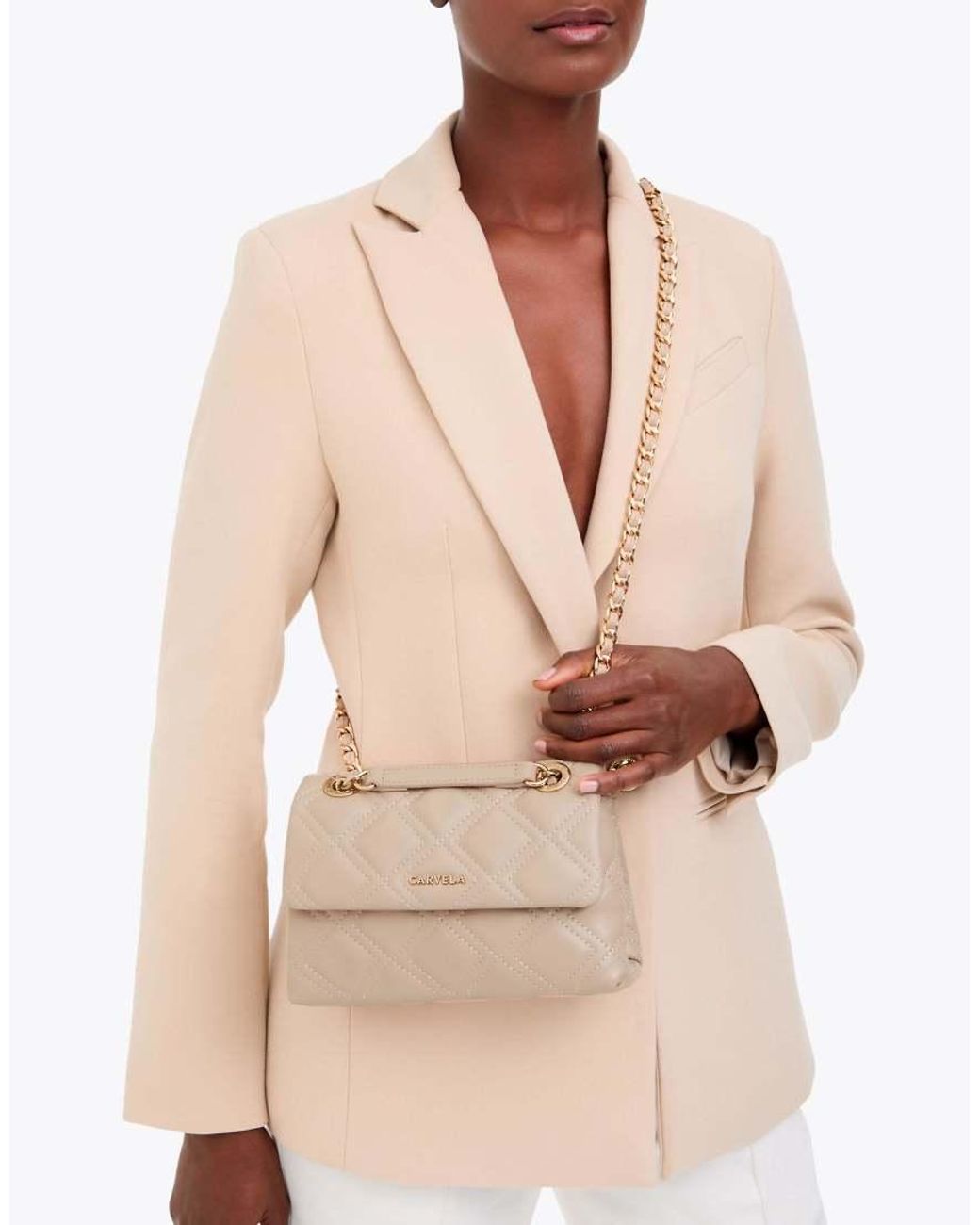 Carvela Kurt Geiger Natural Rosa Chain Shoulder Bag