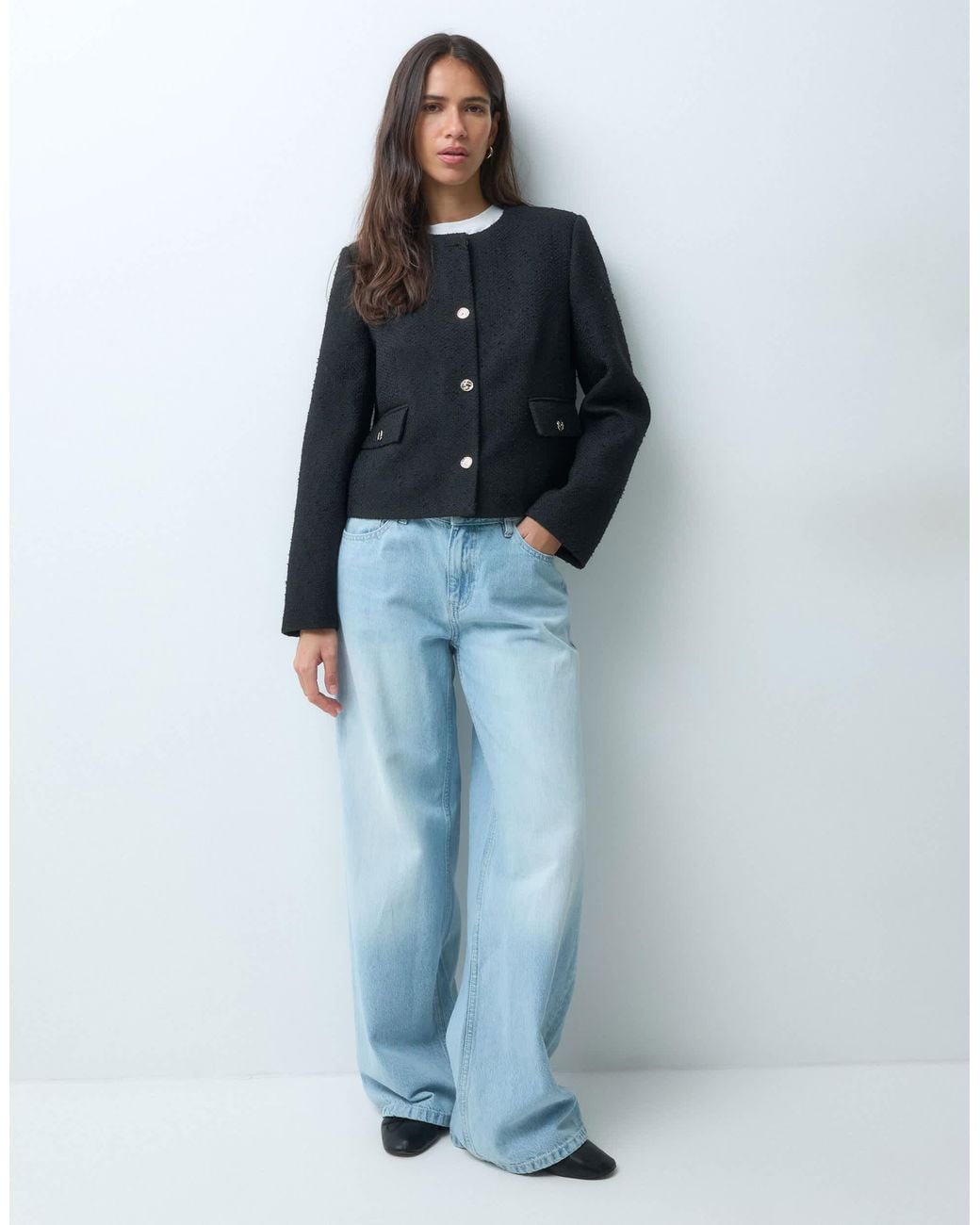 ASOS Blue Tailored Boucle Jacket