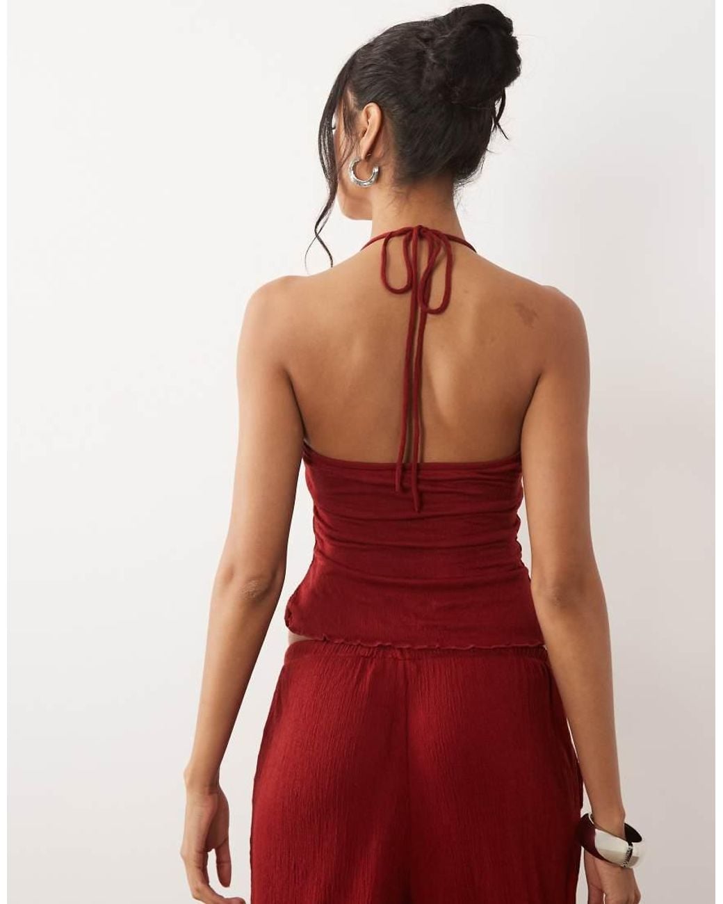 ASOS Red Crinkle Cami Top