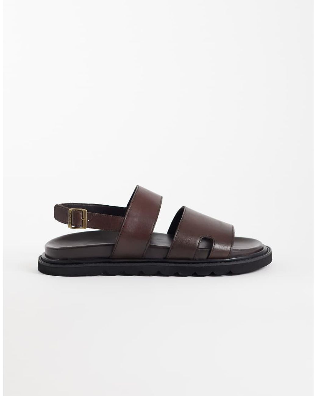 Walk London Brown Ezra Backstrap Sandals for men