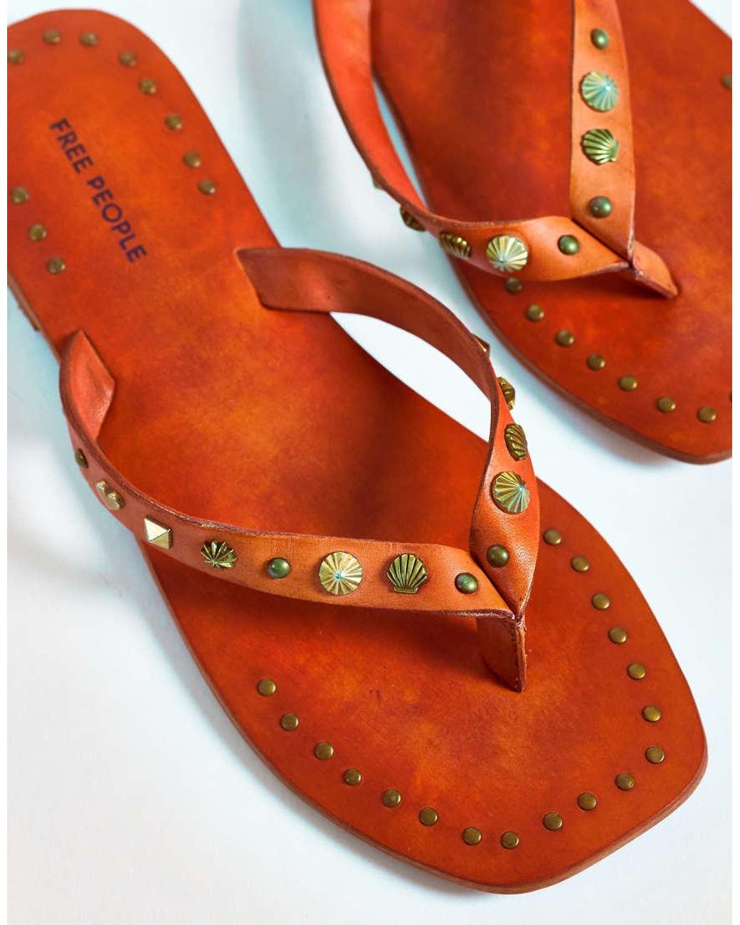 Free People Orange Tide Thongs
