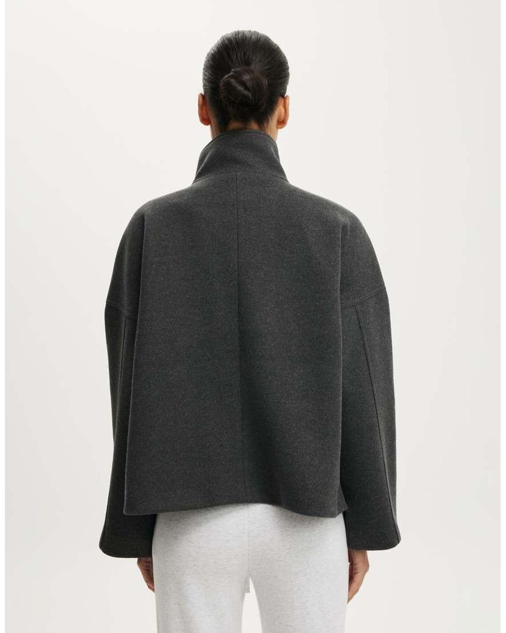Cotton On Black Funnel Neck Coat