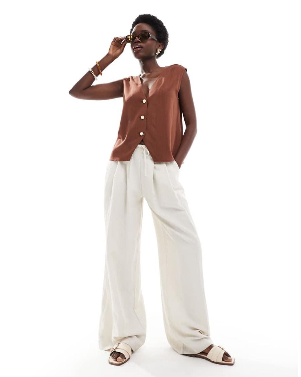 ASOS Brown Relaxed Waistcoat