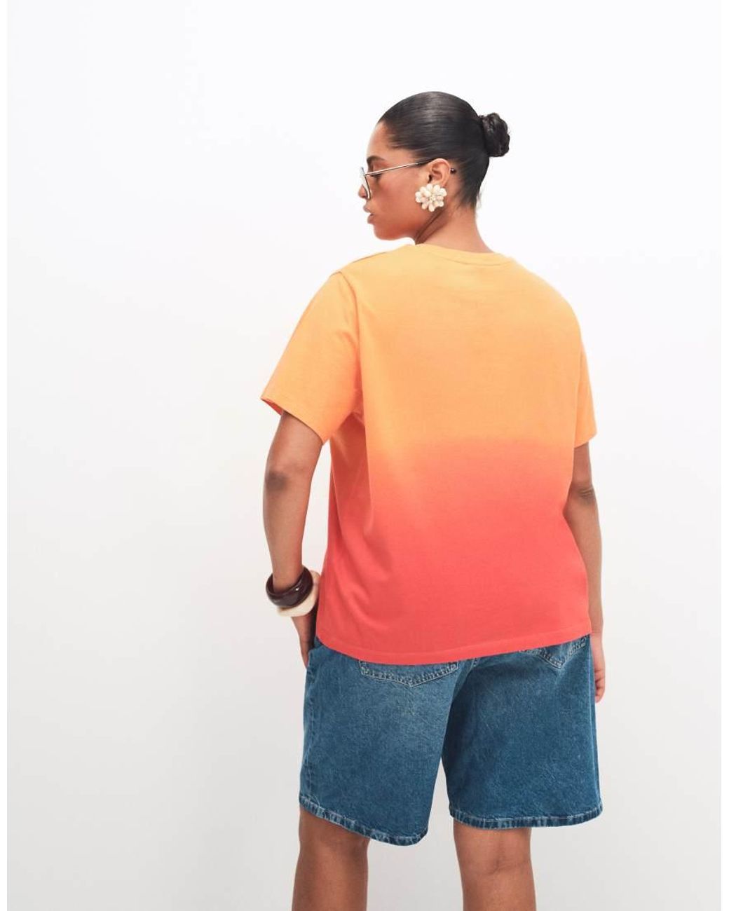 ASOS Orange Asos Design Curve Boxy T-shirt With Puerto Vallarta Embroidery