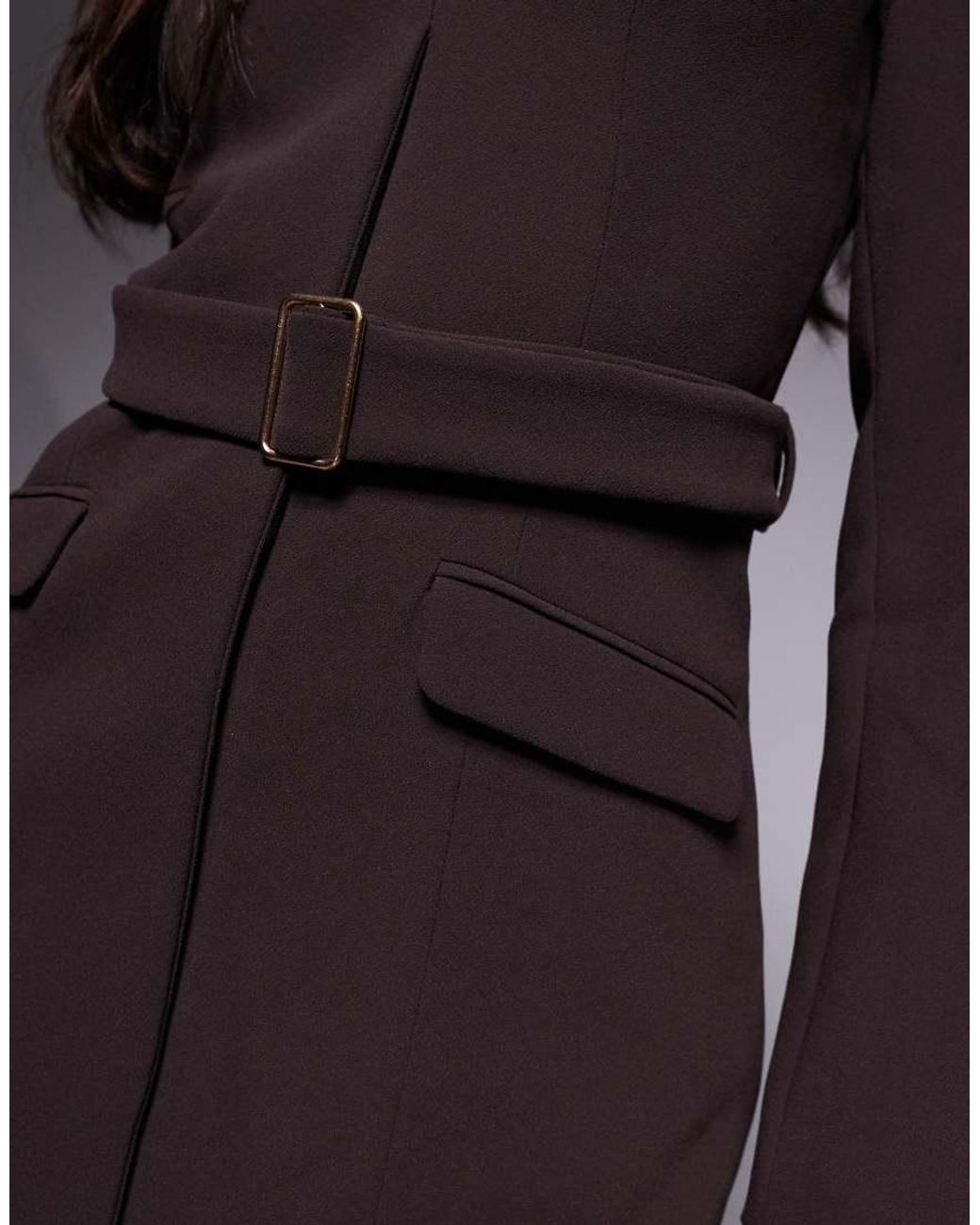 Forever New Gray Belted Blazer Mini Dress