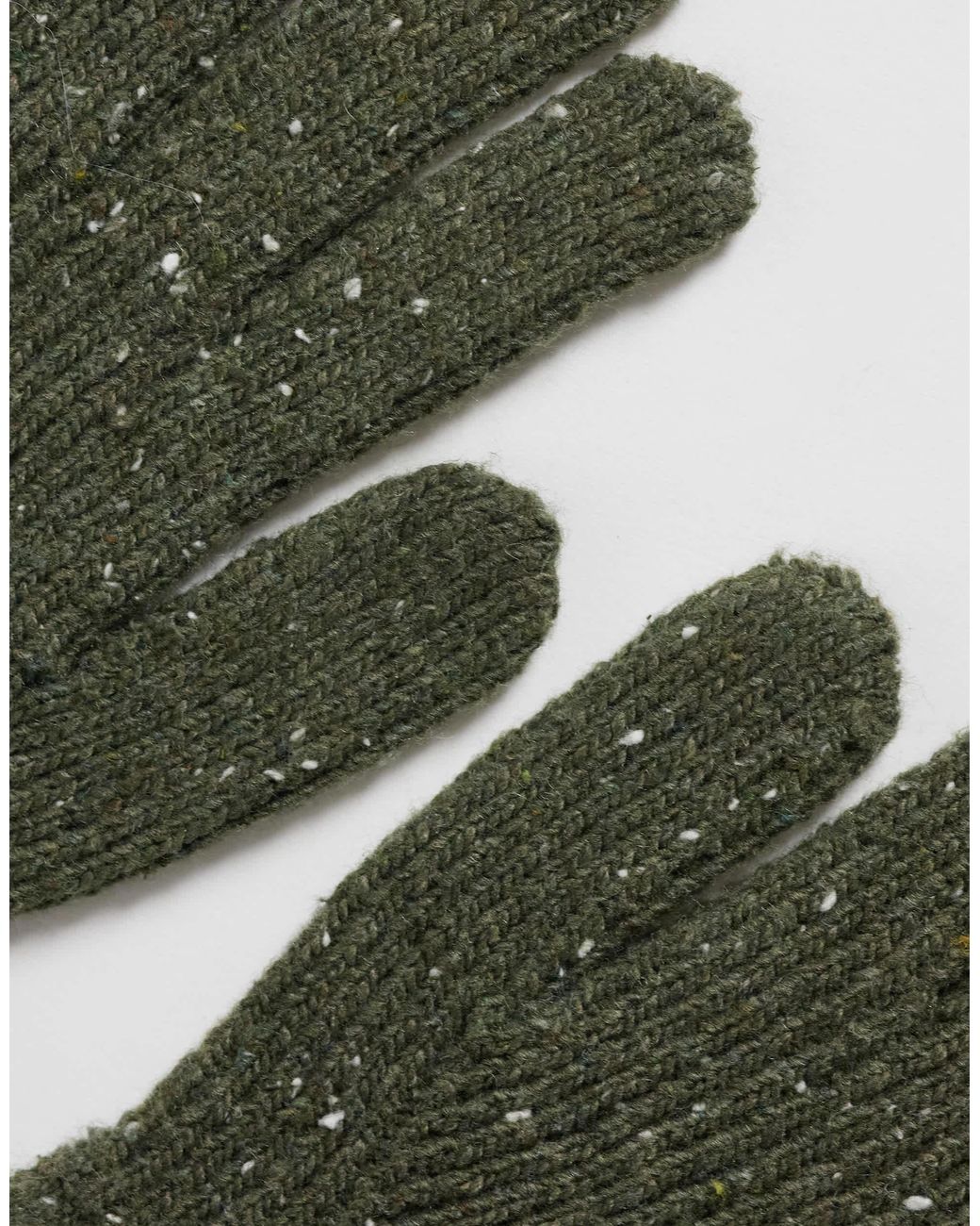 ASOS Green Speckled Ribbed Gloves for men