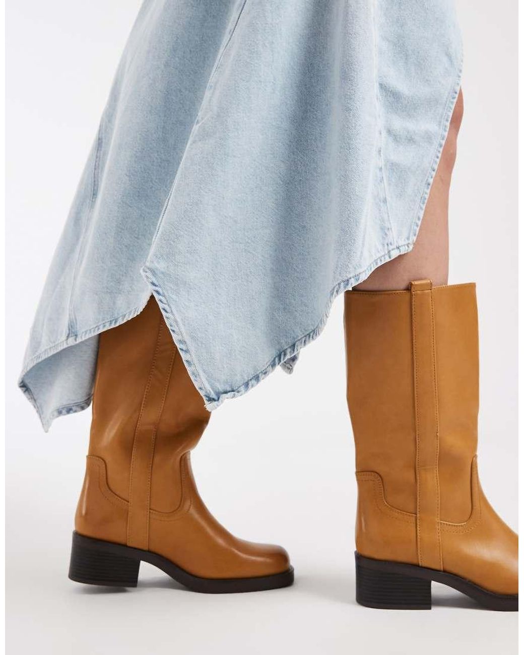 Free People Blue Aquarius Split Front Midi Skirt