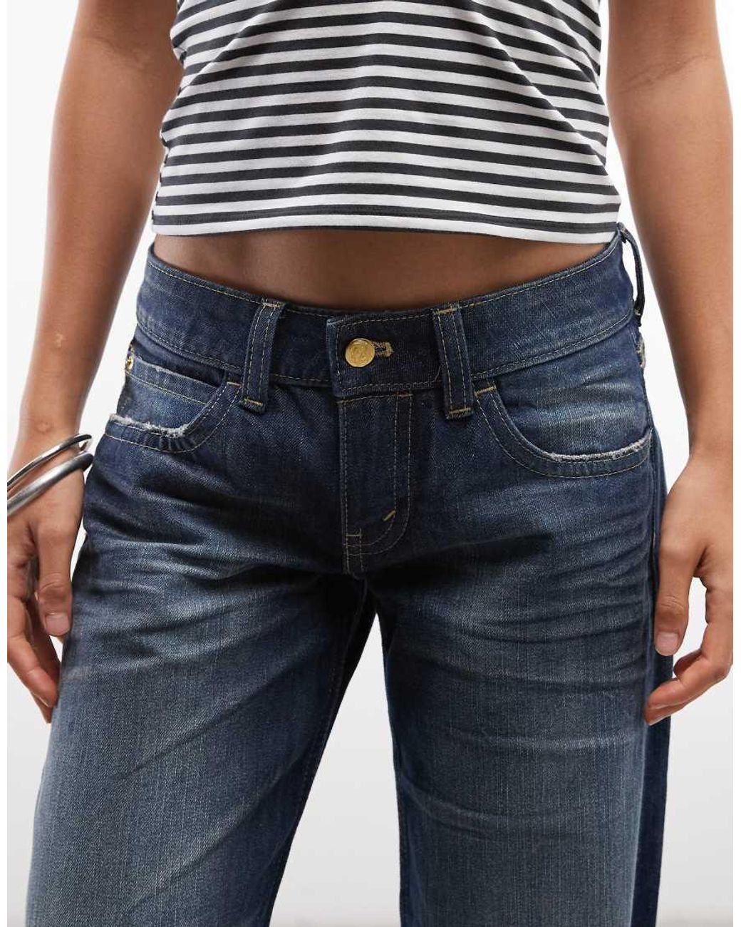 Cheap Monday Blue Messy Loose Fit Denim Jeans