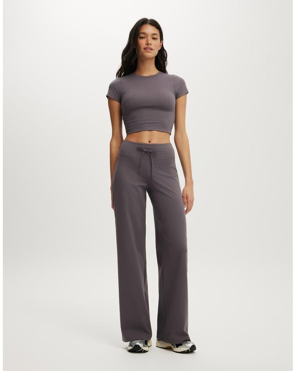 Cotton On Purple Ultra Soft Cropped Fitted Tshirt