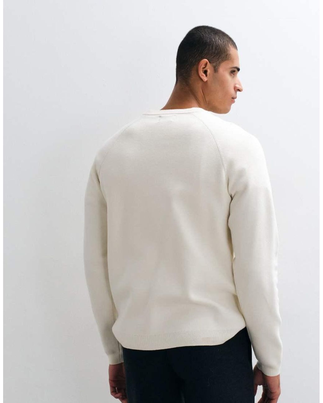 ASOS White Relaxed Compact Knitted Jumper for men
