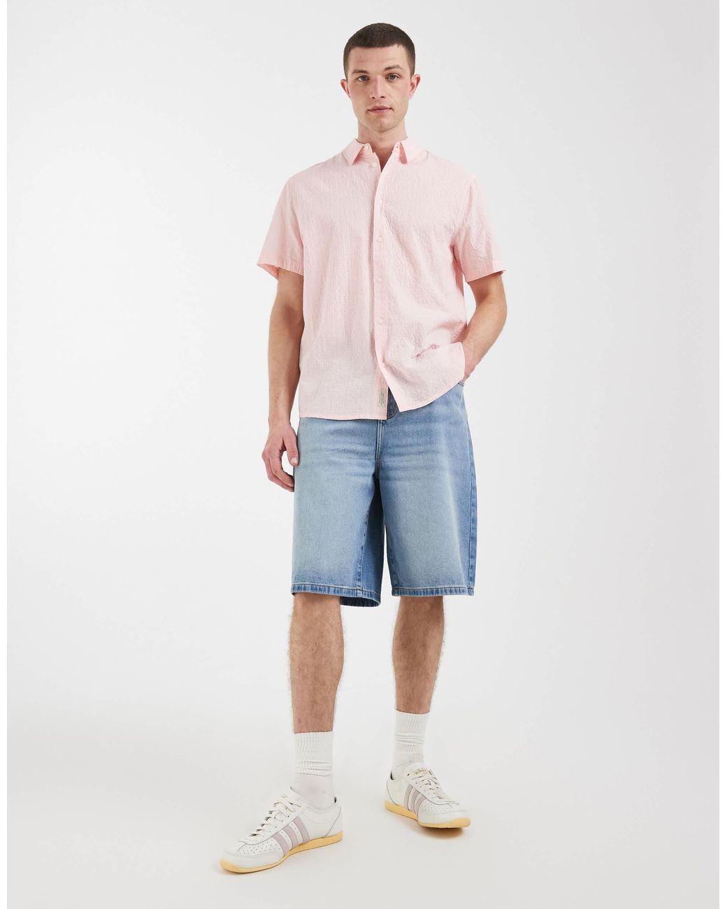 Blend – kariertes regular-fit-hemd in Pink für Herren