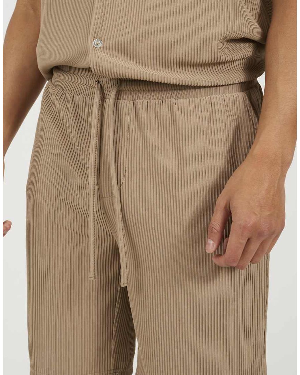 Brave Soul Natural Pleated Shorts for men