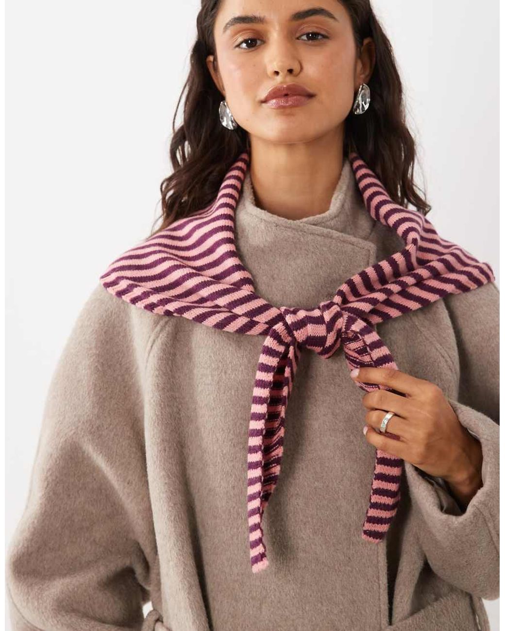 ASOS Red Striped Triangle Scarf