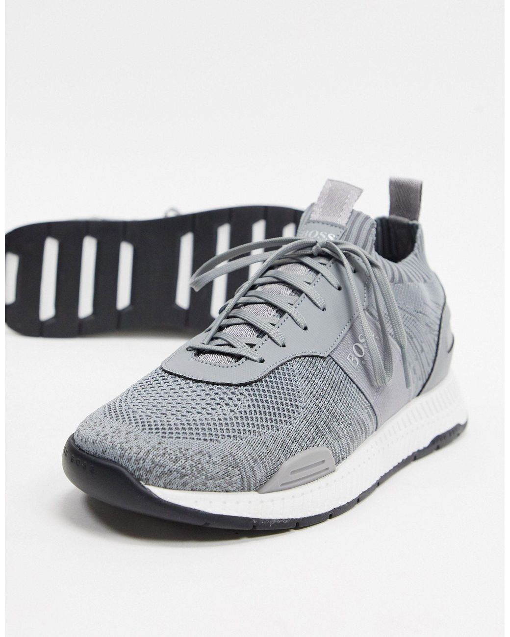 hugo boss titanium trainers grey