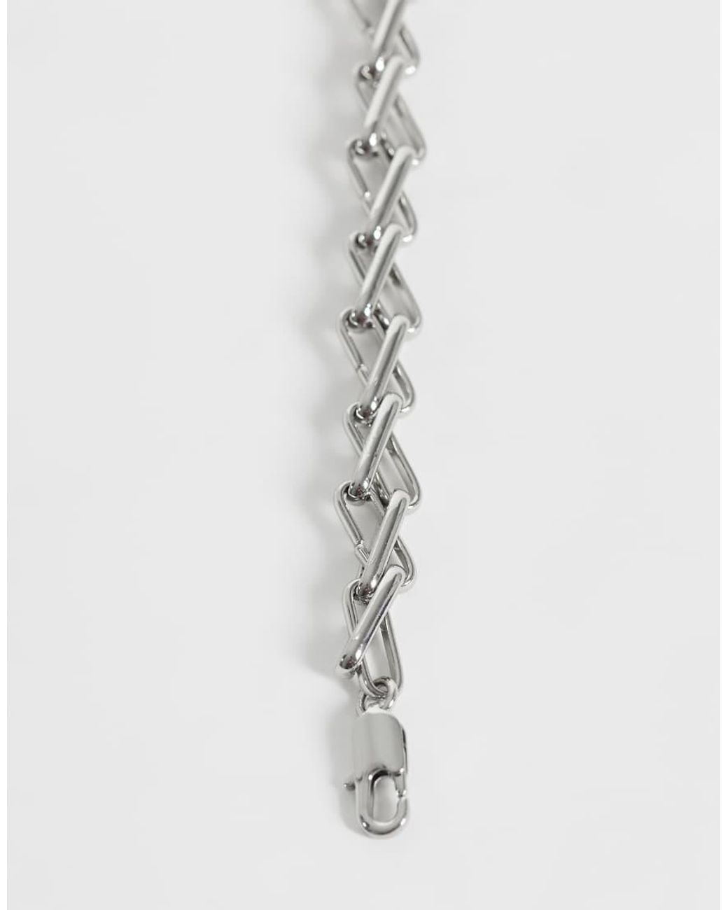 ASOS Metallic Crossed Links Chain Bracelet for men