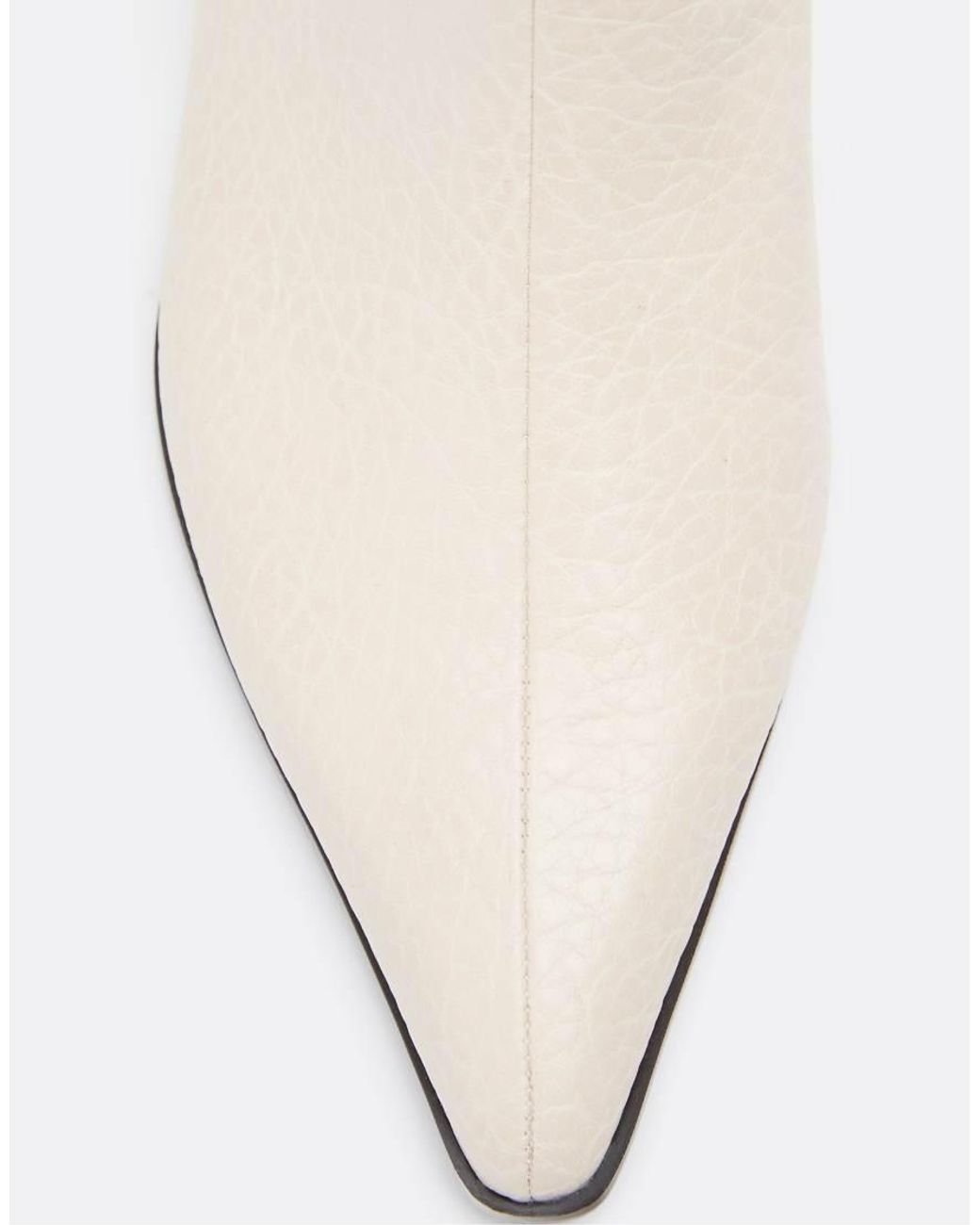 Stradivarius White Tumbled Kitten Heel Boots