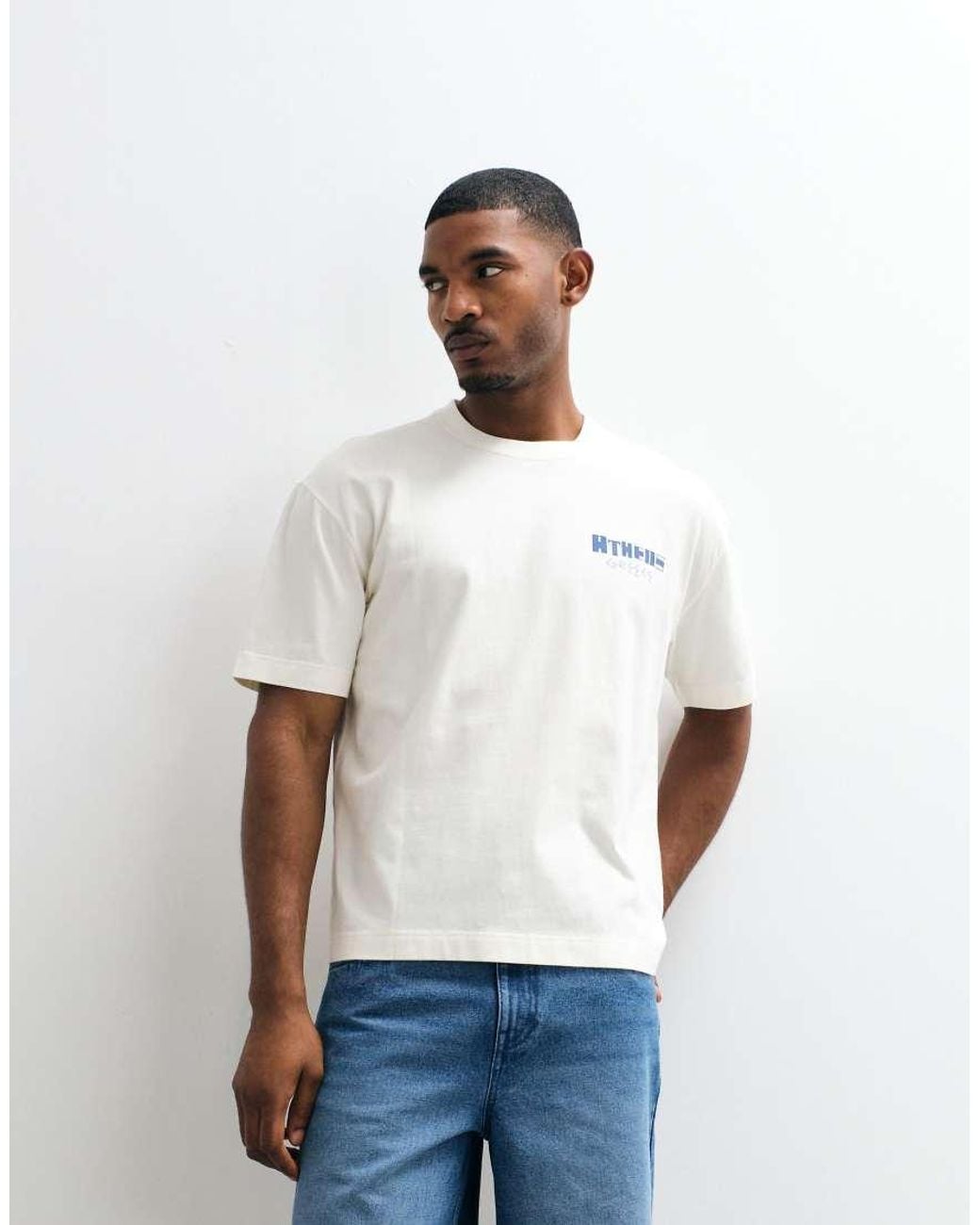 Hollister White Athens Back Graphic Boxy T-shirt for men