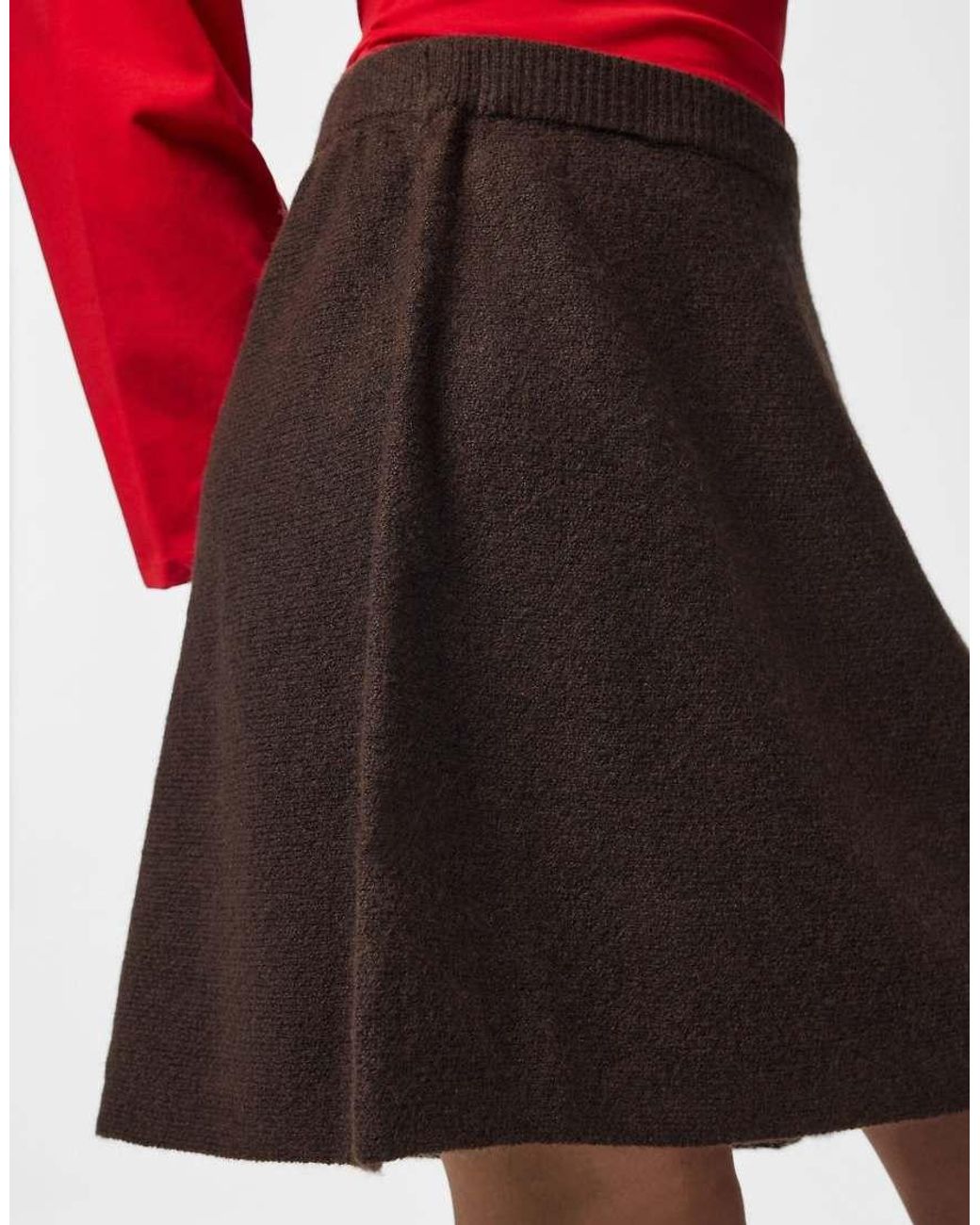 Pieces Red Mini Skirt