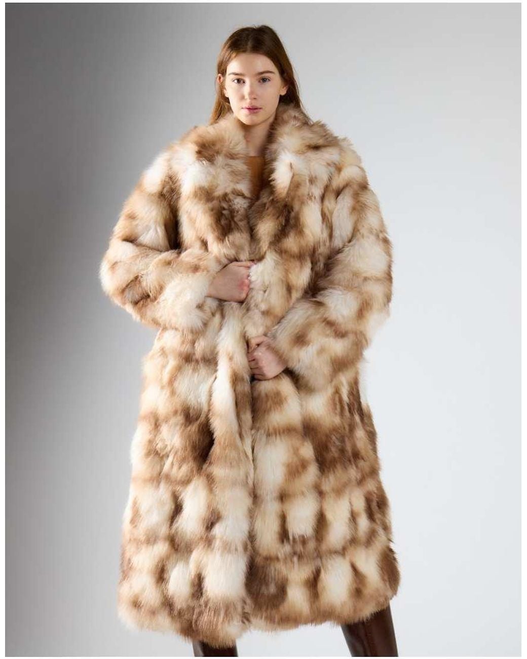 Glamorous White Long Faux Fur Coat