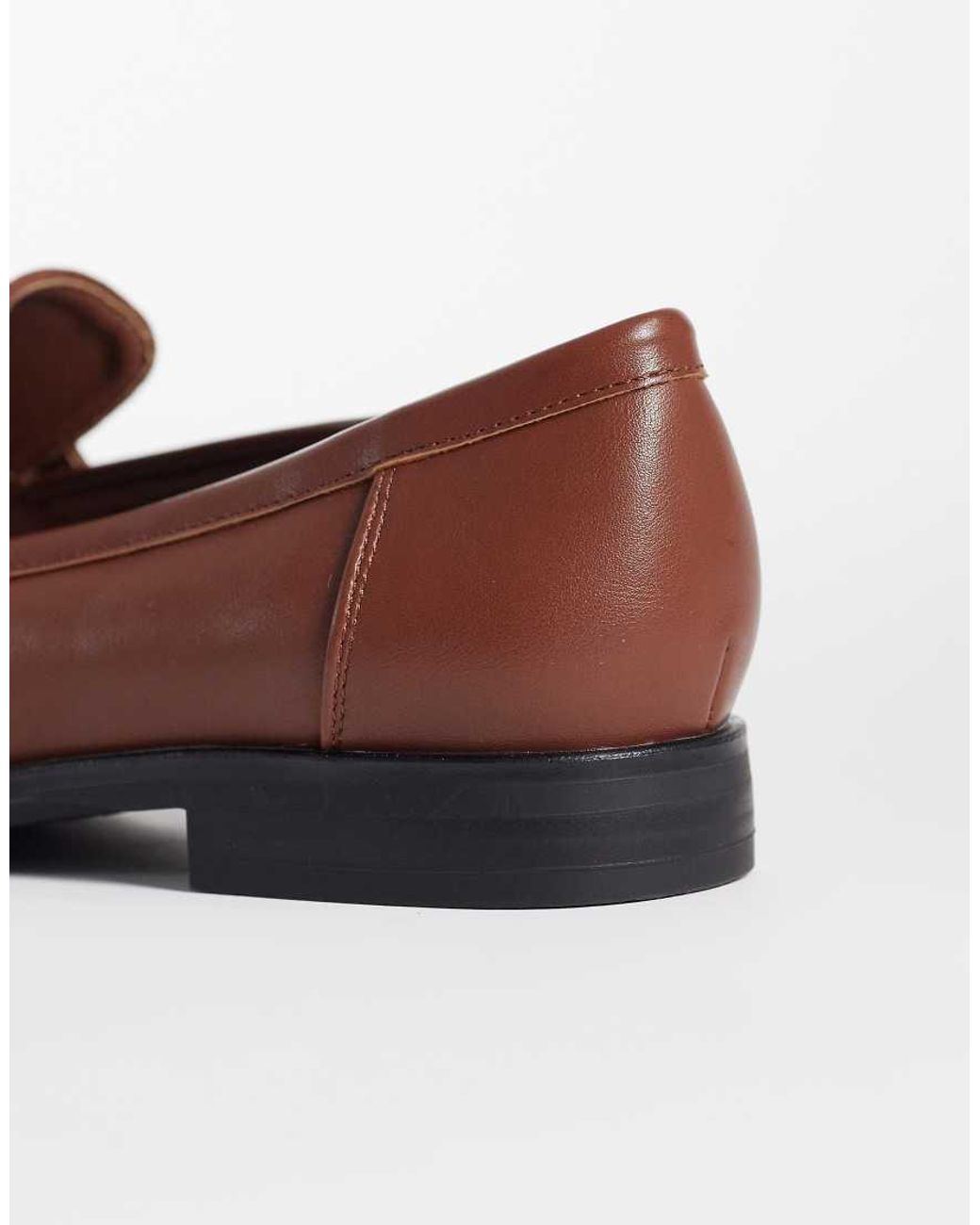 London Rebel Brown Amber Tassel Penny Loafers