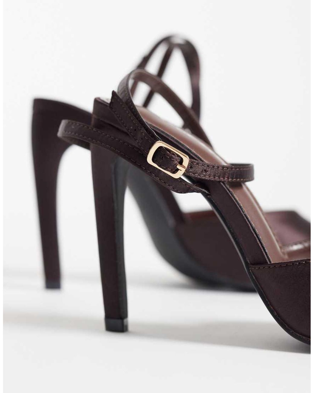 Public Desire White Peep Toe Heeled Sandals