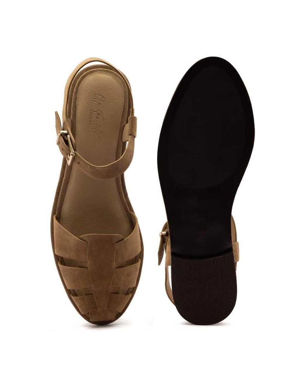 OFF THE HOOK Brown Lilly Leather Fisherman Flat Sandals