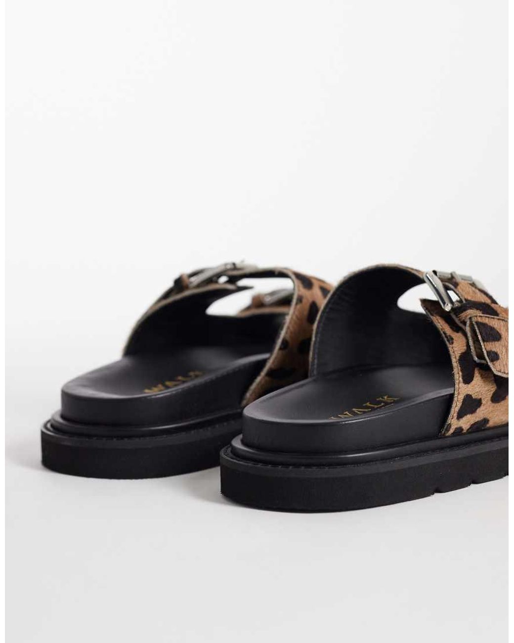 Walk London Black Budapest Double-strap Sandals