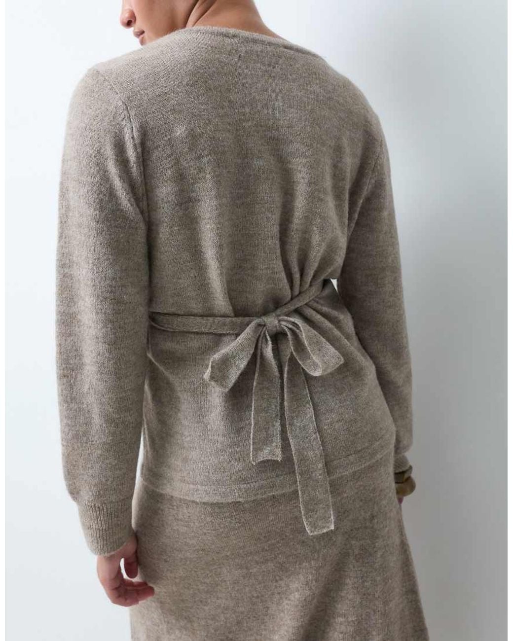 Vero Moda Gray Tie Waist Round Neck Cardigan Co-Ord