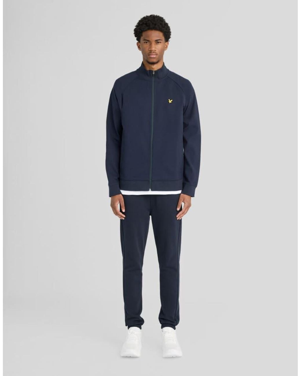 Lyle & Scott Blue Mid Layers Fly Fleece Track Jacket for men