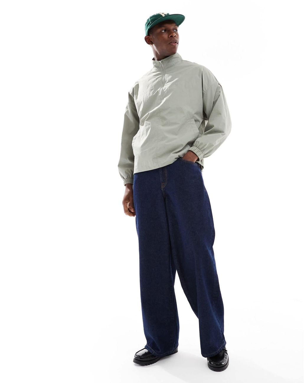 ASOS Gray Ripstop Overhead Track Jacket for men