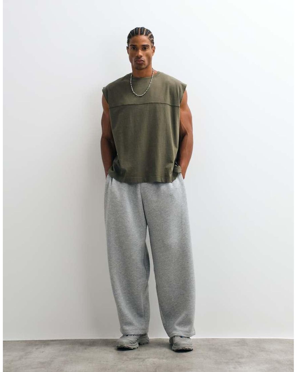 Collusion Green Jersey Tank Top for men
