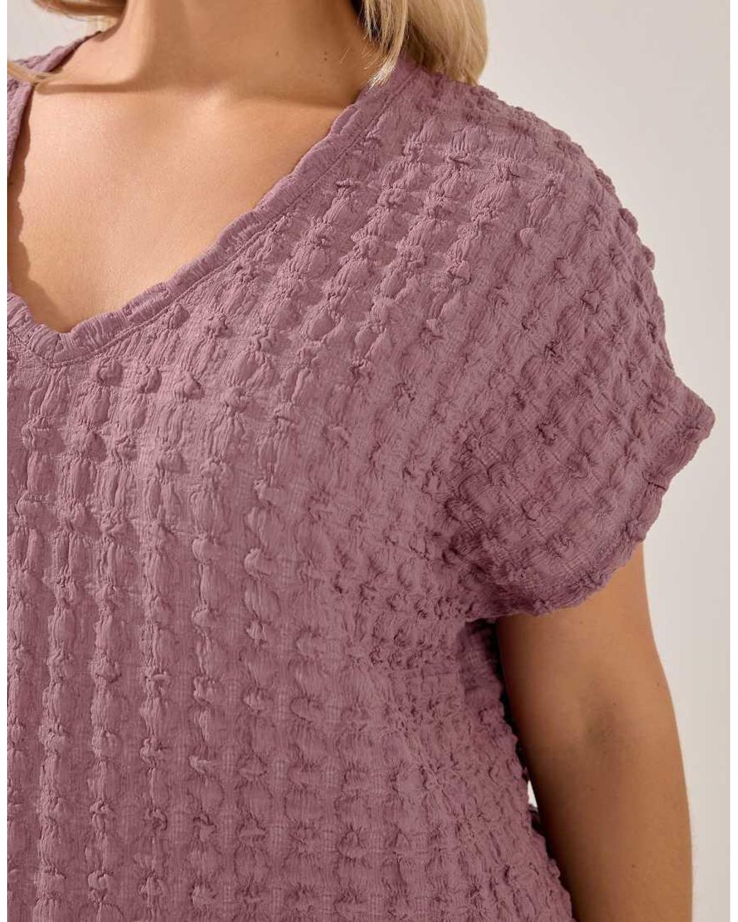 Yours Clothing Pink Bubble Textured T-Shirt