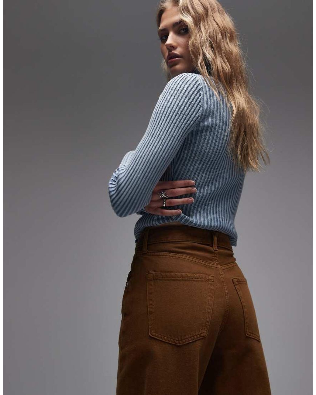 & Other Stories Gray Barrel Leg Jeans