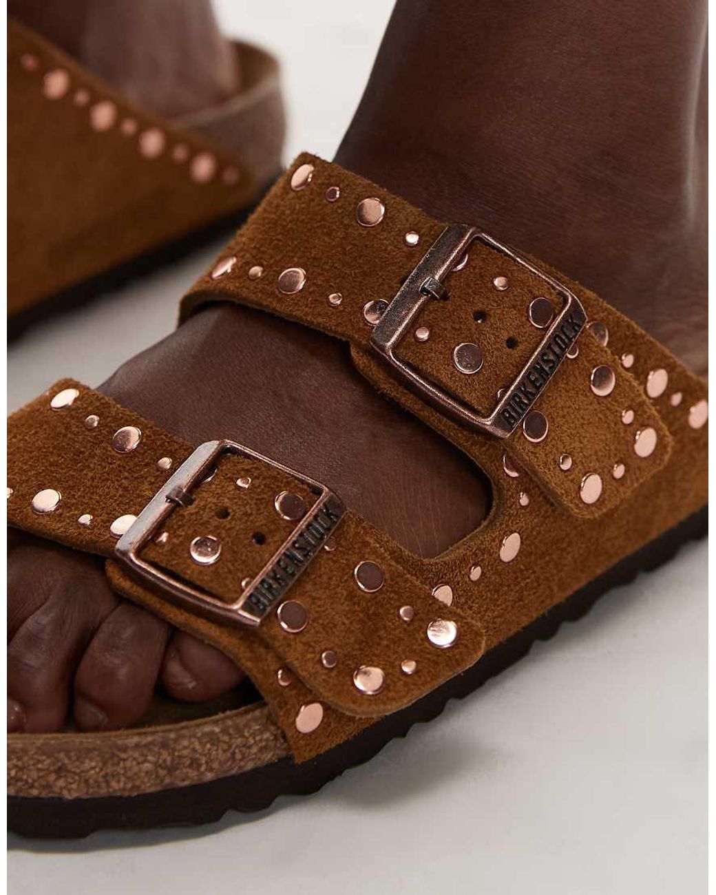 Birkenstock Brown Arizona Rivet Suede Sandals