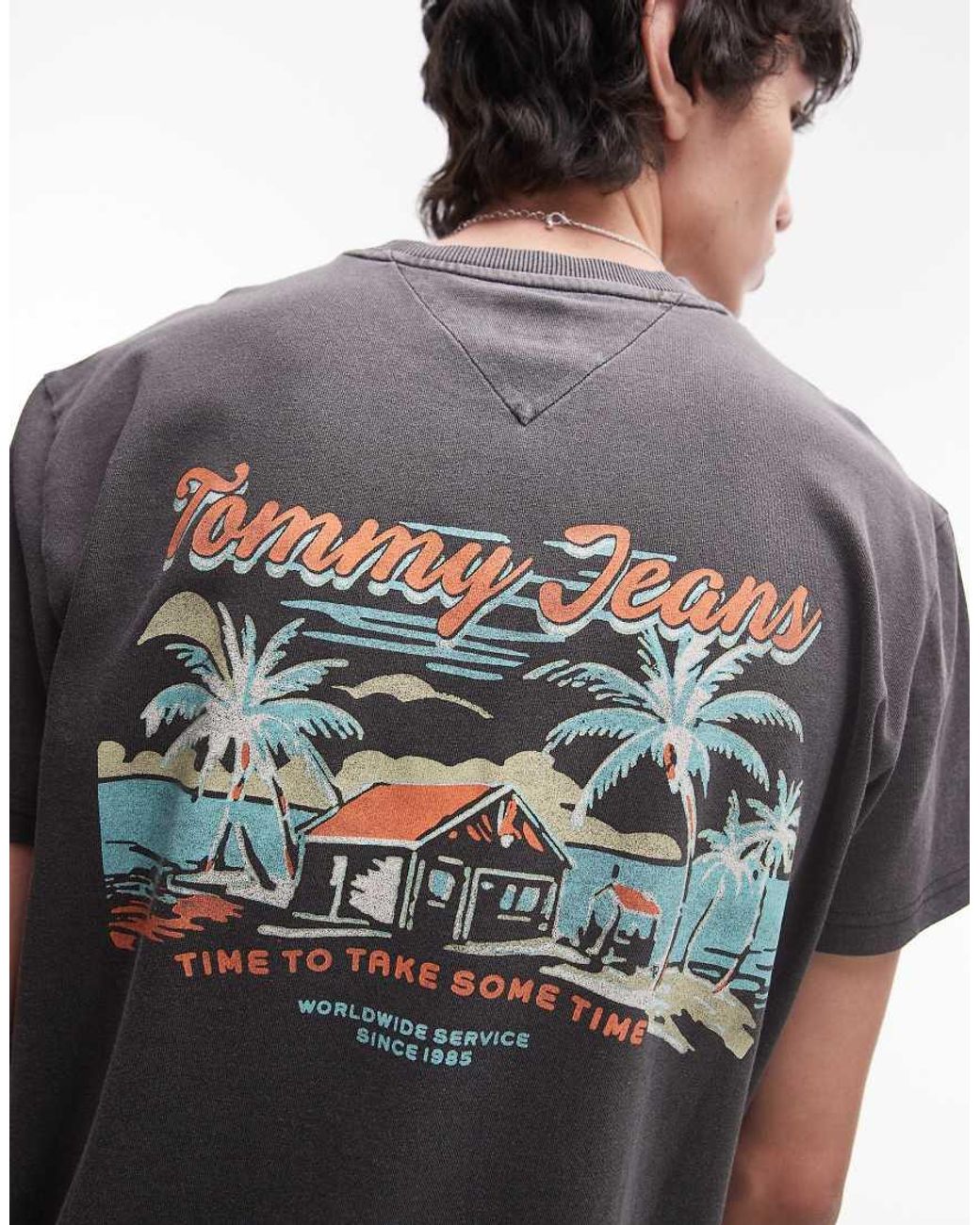 Tommy Hilfiger Black Unisex Tropical Backprint T-shirt