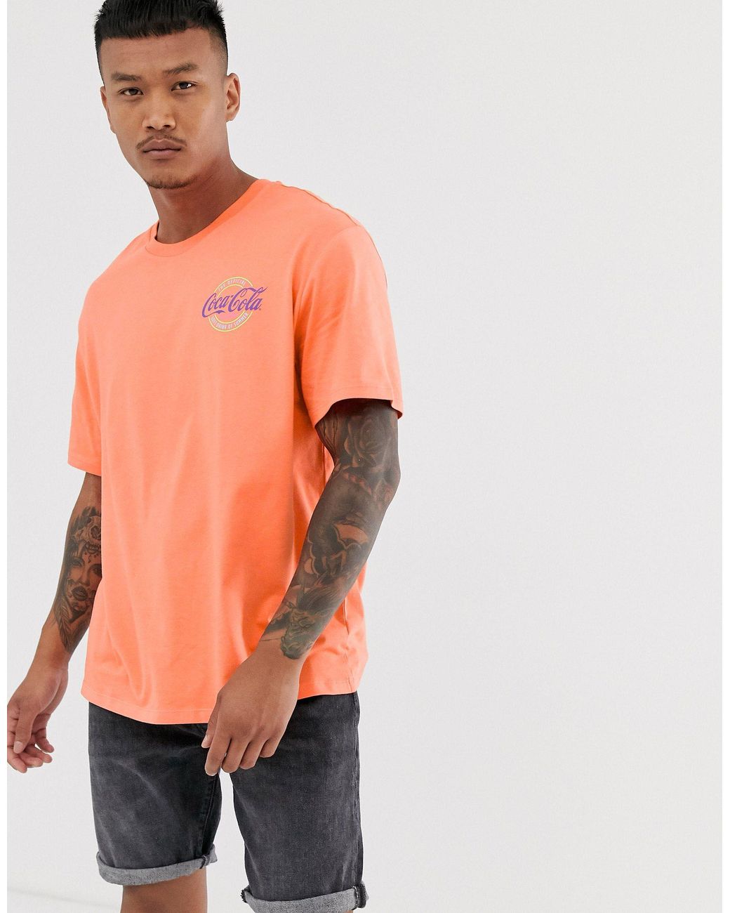 Bershka – Coca-Cola – T-Shirt mit Print am Rücken in Orange für Herren |  Lyst DE