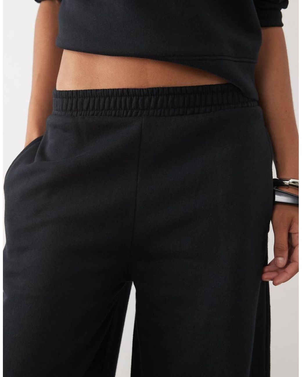 ASOS Black Asos Design Tall Barrel Leg Brushback Sweatpants