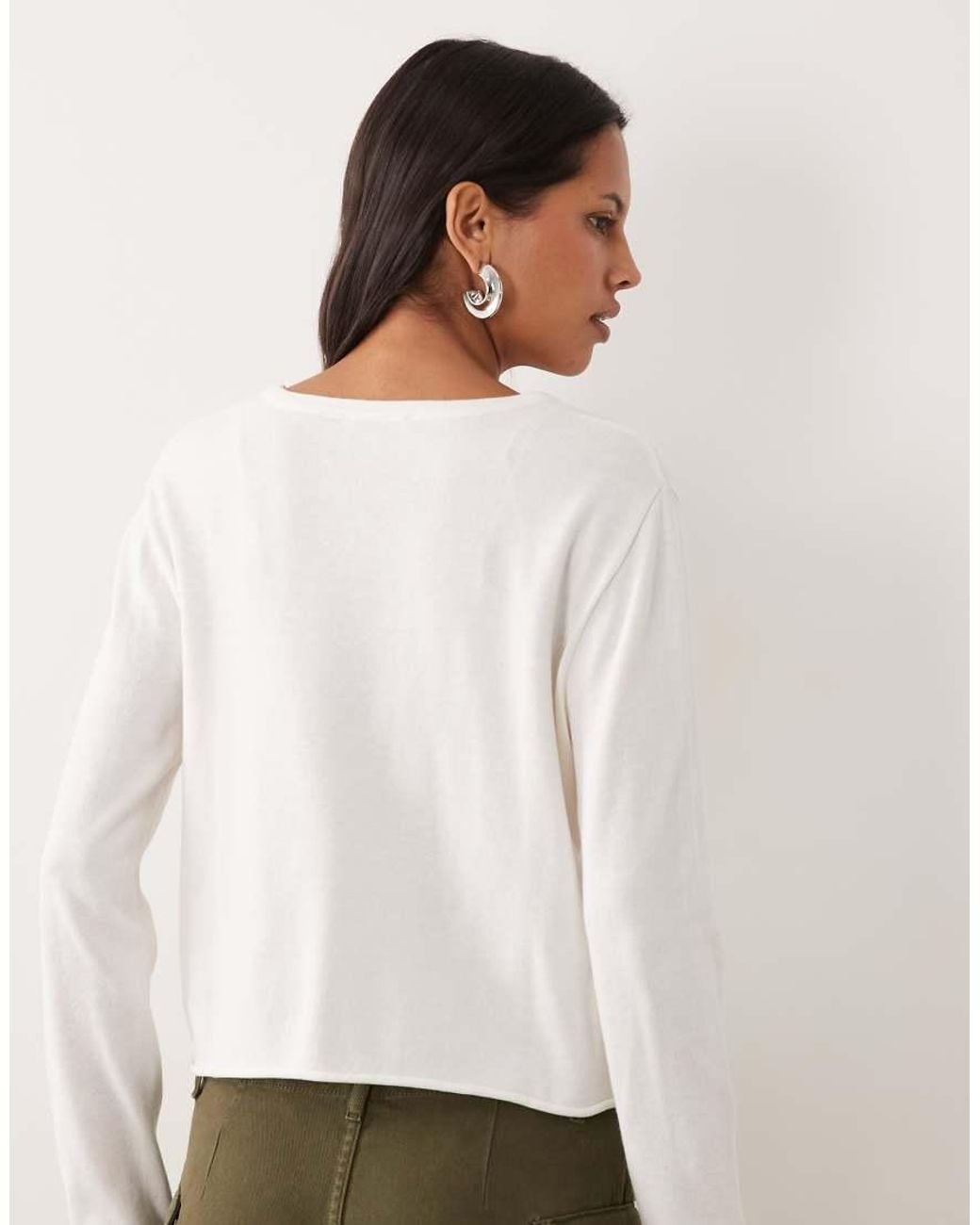 Mango Natural Teen Asymmetric Button Detail Cardigan