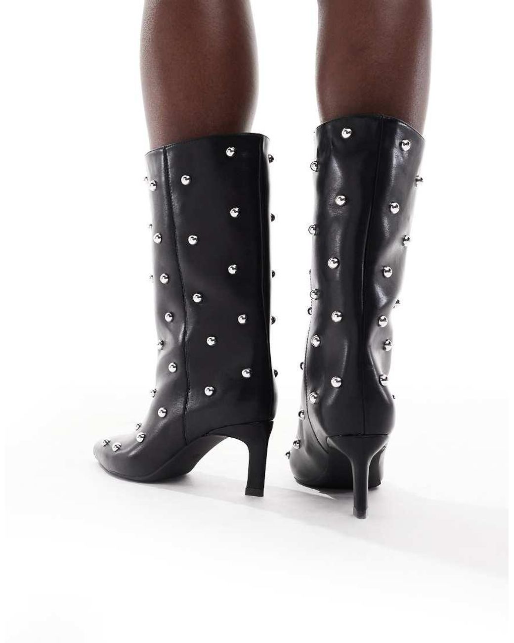 SEQWL Black Benz Studded Boots